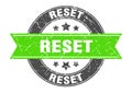 reset round stamp with ribbon. label sign Royalty Free Stock Photo