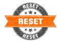 reset round stamp with ribbon. label sign Royalty Free Stock Photo