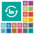 Reset to factory defaults square flat multi colored icons Royalty Free Stock Photo