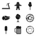 Reset weight icons set, simple style