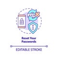 Reset your passwords concept icon