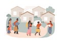 Resettlement of persons isolated concept vector illustration.