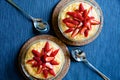 Fresh strawberry porridge on a table