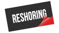 RESHORING text on black red sticker stamp Royalty Free Stock Photo