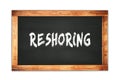 RESHORING text written on wooden frame school blackboard