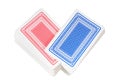Reshuffling of red and blue decks of playing cards