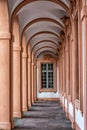 Residence castle in Rastatt,Germany,Oval corridor with baroque window Royalty Free Stock Photo