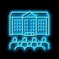 residence hall neon glow icon illustration Royalty Free Stock Photo