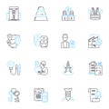 Residence for sale linear icons set. Home, Property, House, Estate, Villa, Mansion, Bungalow line vector and concept