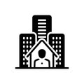 Black solid icon for Resident, denizen and hometown