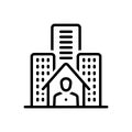 Black line icon for Resident, inhabitant and denizen