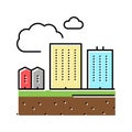 residential apartment zone land color icon vector illustration