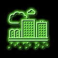 residential apartment zone land neon glow icon illustration