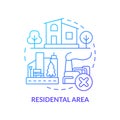 Residential area blue gradient concept icon