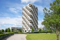 Residential area in the city, modern sustainable high-rise apartment buildings in a green environment Royalty Free Stock Photo