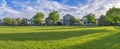 Residential area at Daybreak, Utah with large green fied at the front Royalty Free Stock Photo