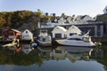 Residential area in Norway with houses facing the sea