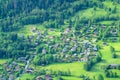 A residential area in the town of Les Houches in the Mont Blanc Massif in Europe, France, the Alps, towards Chamonix, in summer, Royalty Free Stock Photo