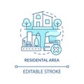 Residential area turquoise concept icon