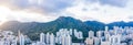 Residential area under the Lion Rock Mountain, Kowloon, Hong Kong Royalty Free Stock Photo