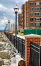 Residential Area at West New York, New Jersey, Fence at Hudson River, close-up Royalty Free Stock Photo