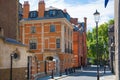 Residential aria of Kensington with row of periodic buildings. Luxury property in the centre of London. Kensington church street.