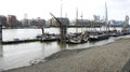 Residential barges on Thames