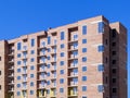 Residential brick house under construction. Royalty Free Stock Photo