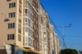 Residential building against the sky. Building. New buildings. Disfigurement of the building with air conditioning. The problem of Royalty Free Stock Photo