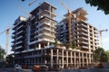 Residential building construction within a larger building complex, a multi phase project