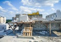 Residential Building Construction Site from the bricks Royalty Free Stock Photo