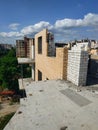 Residential Building Construction Site from the bricks Royalty Free Stock Photo