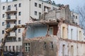 Residential building demolition Royalty Free Stock Photo