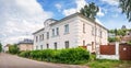 Residential building on the embankment of the Volga River in the town of Plyos. Caption: Do not park cars at the gates