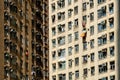 Residential building facade, real estate exterior, HongKong Royalty Free Stock Photo