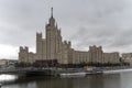 Residential building on Kotelnicheskaya Embankment is one of the seven realized Stalin high-rises in Moscow in winter Royalty Free Stock Photo