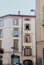 Residential building and local life in Bergamo, Italy