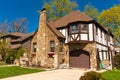 residential building suburban house architecture in neighborhood of america with garage Royalty Free Stock Photo