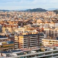Residential buildings in Barcelona city on sunset Royalty Free Stock Photo