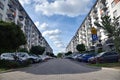 Residential buildings and car parking Royalty Free Stock Photo