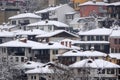 Residential Buildings on the Hill in the Winter