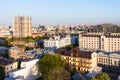 Residential buildings in Kiev in spring dawning