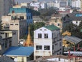 Residential buildings in Mandalay stand closely together