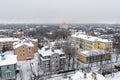 Residential buildings and orthodox church. Pushkin. St Petersburg. Russia Royalty Free Stock Photo