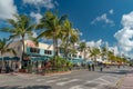 Residential buildings and palm trees in South Beach, Miami, USA Royalty Free Stock Photo