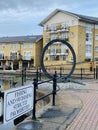 Residential buildings on the river Thames in Wapping district in London United Kingdom