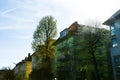 Residential buildings, tenement houses in a row in Munich in the old town, old town houses Royalty Free Stock Photo