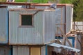 Residential cabins a place for temporary residence of builders Royalty Free Stock Photo