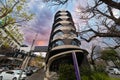 Residential and commercial high rise apartment building in inner Melbourne suburb VIC Australia.