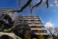 Residential and commercial high rise apartment building in inner Melbourne suburb VIC Australia.